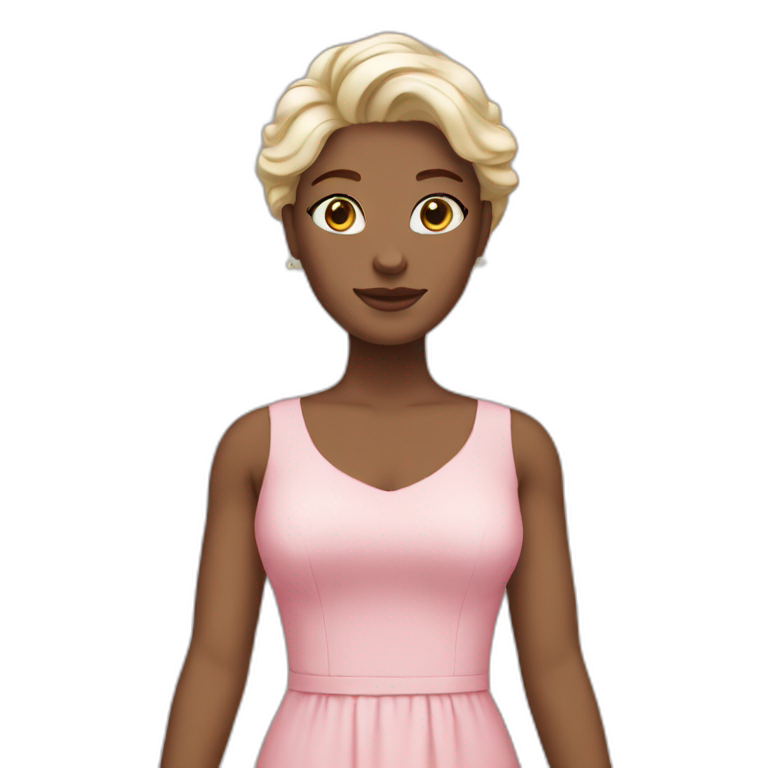 Women white skin tone pink dress emoji