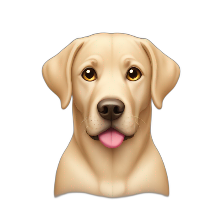 Labrador with hearts in his eyes emoji