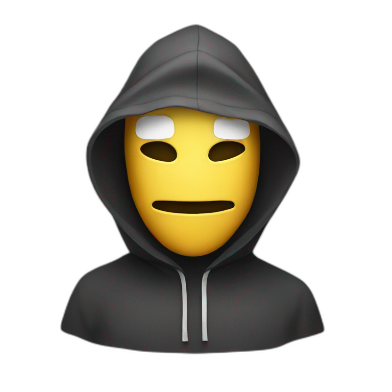 person in mask and hood emoji