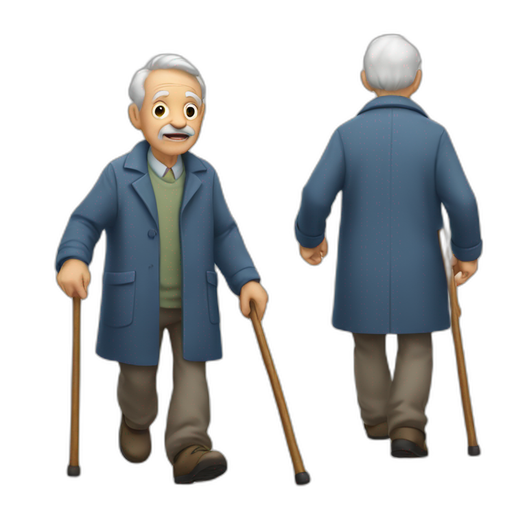 An old man walking with a cane emoji