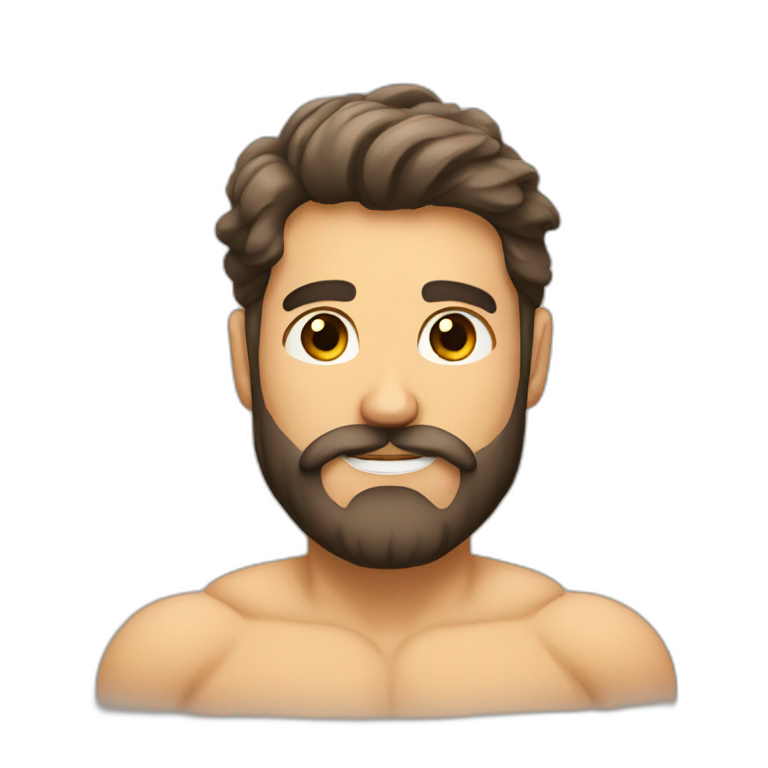 emoji of an italian fitness man with a day-old beard emoji