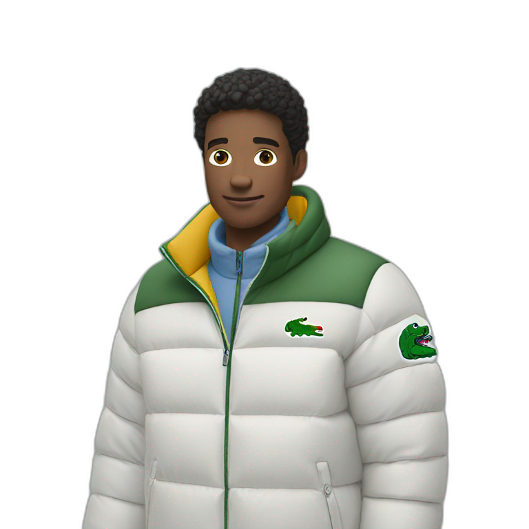 Guy using Lacoste puffer jacket emoji