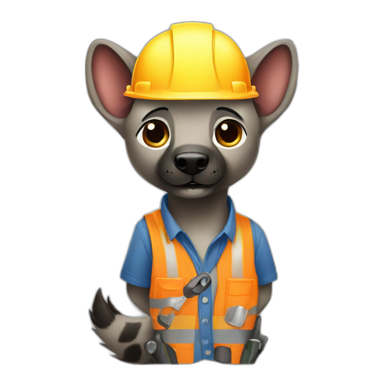 hyena as construction worker emoji