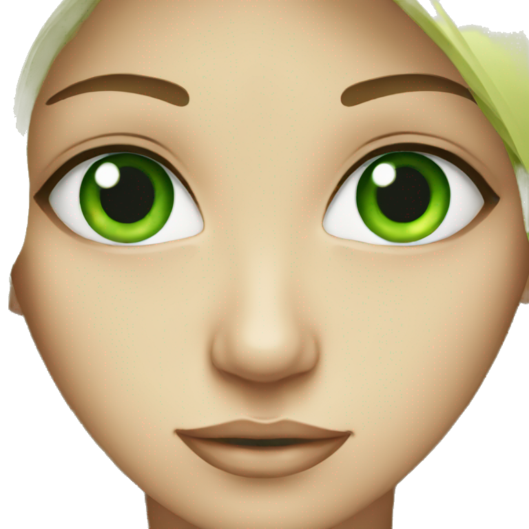 Green eyed emoji