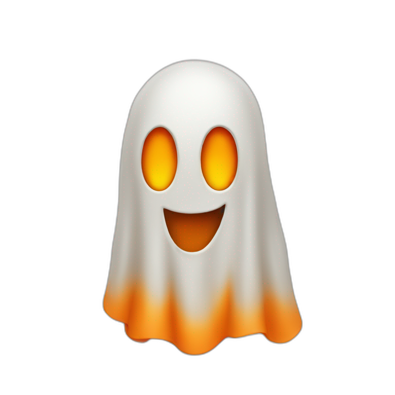 orange halloween ghost emoji