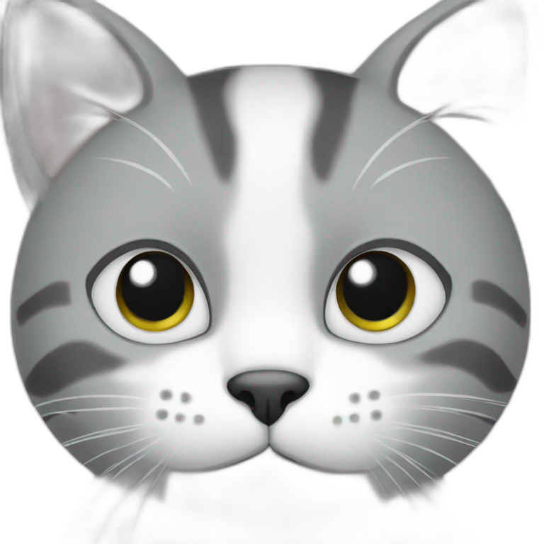 Cat grey and white emoji