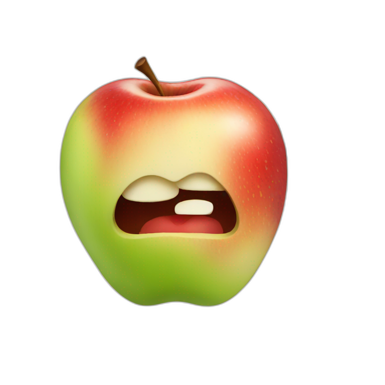 eating apple emoji