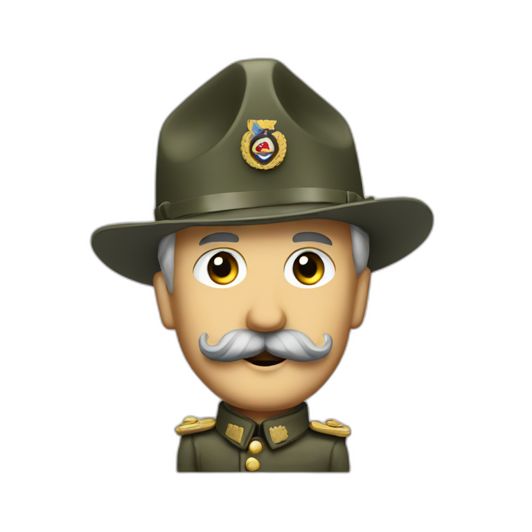 wwii german leader with mustache and ave cesar hand emoji