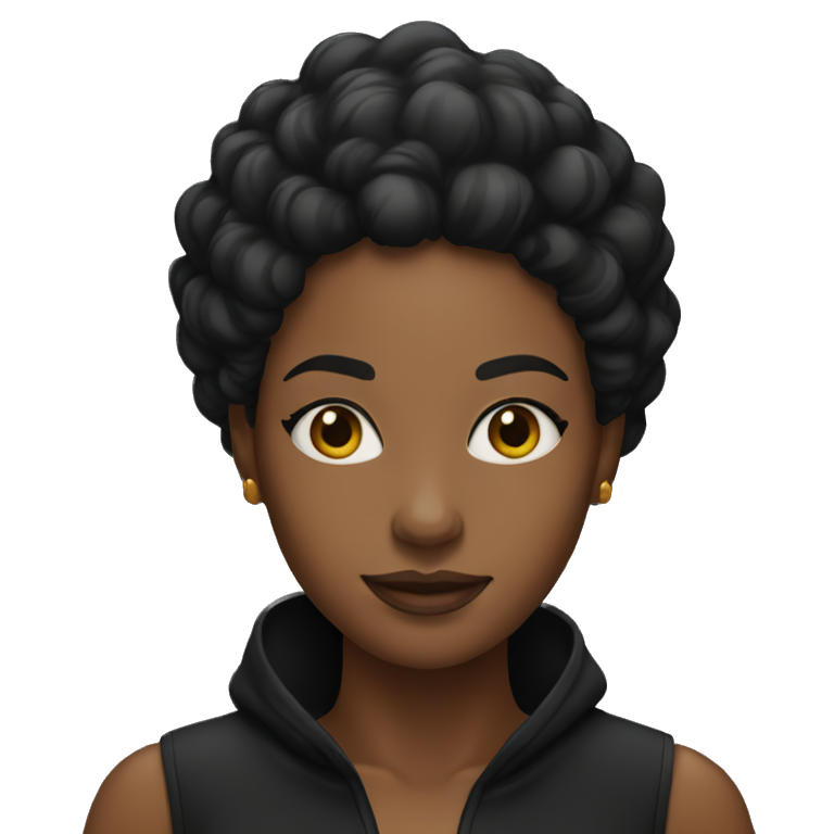 Black woman in a all black outfit emoji