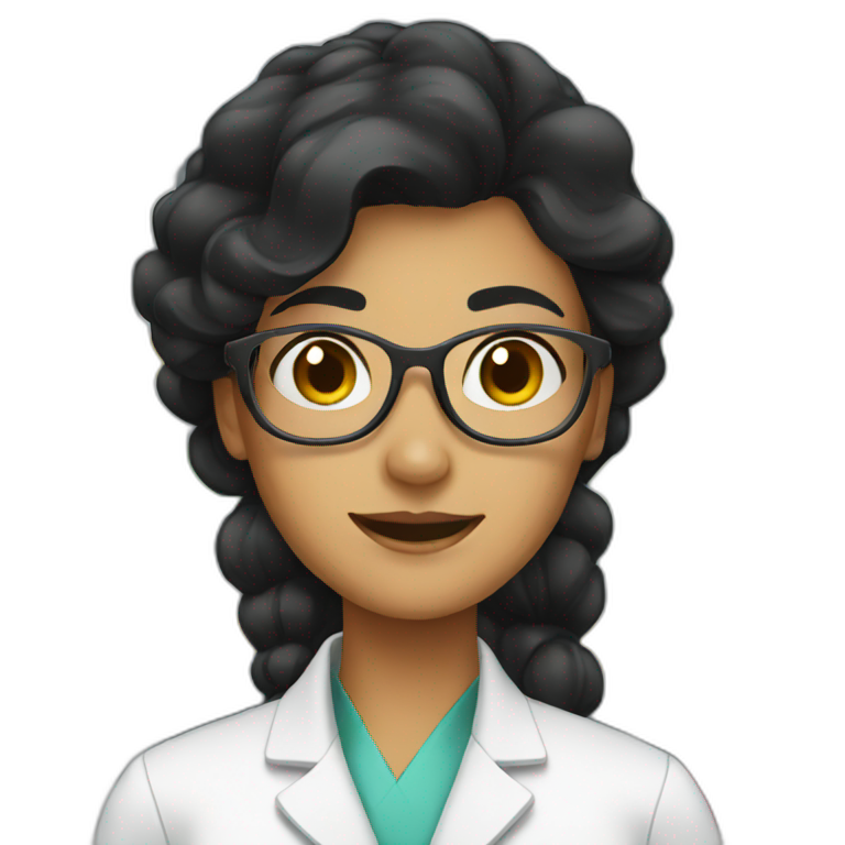 female chemist with black hair emoji