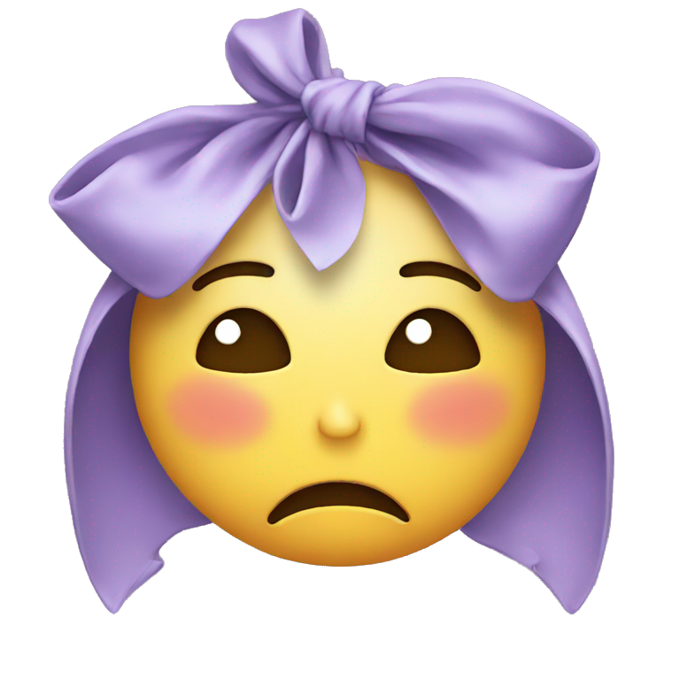 Crying emoji with bow  emoji