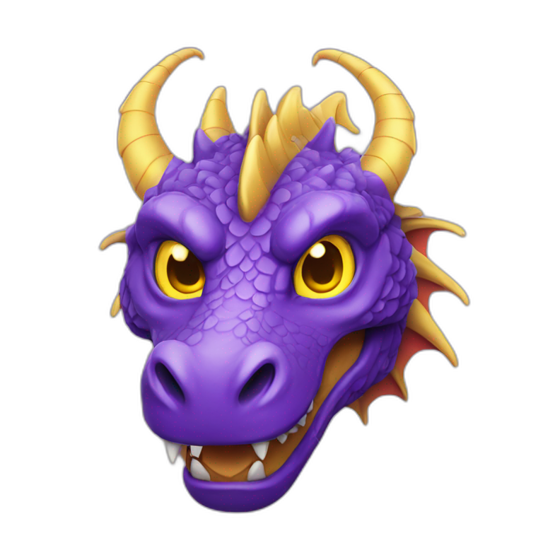 purple dragon with yellow eyes emoji