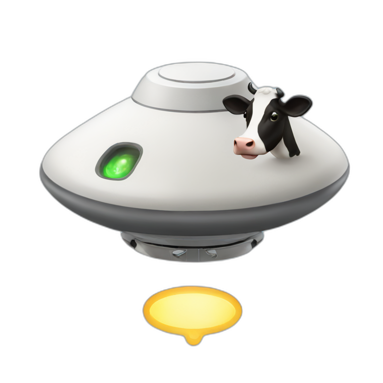 Ufo absorbing cow emoji