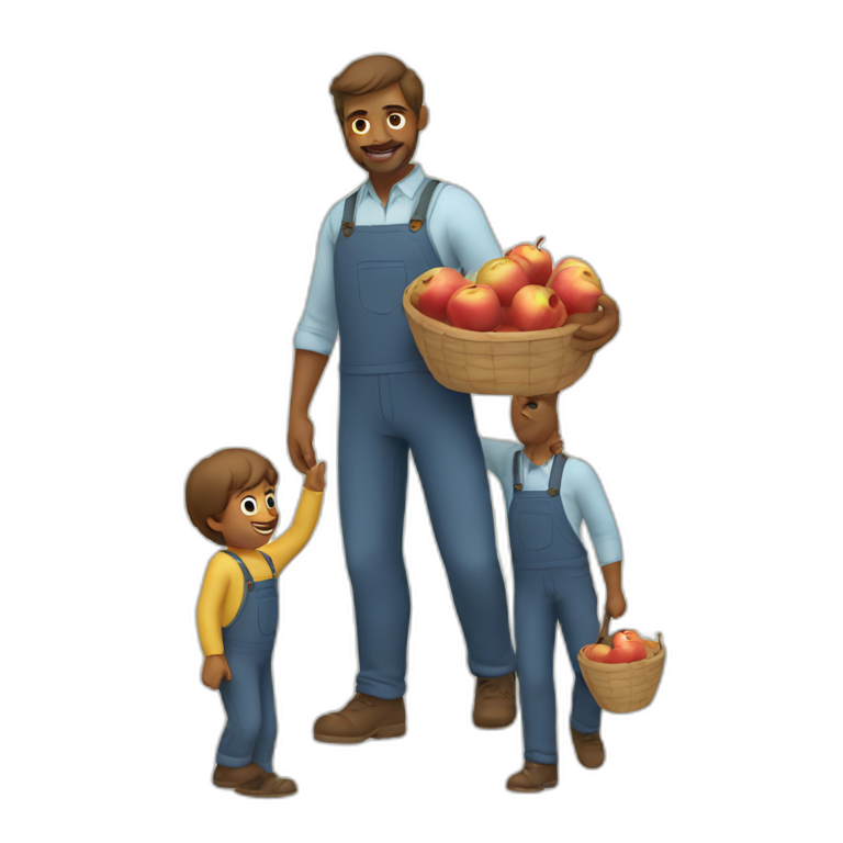 Fathers picking Up apples emoji