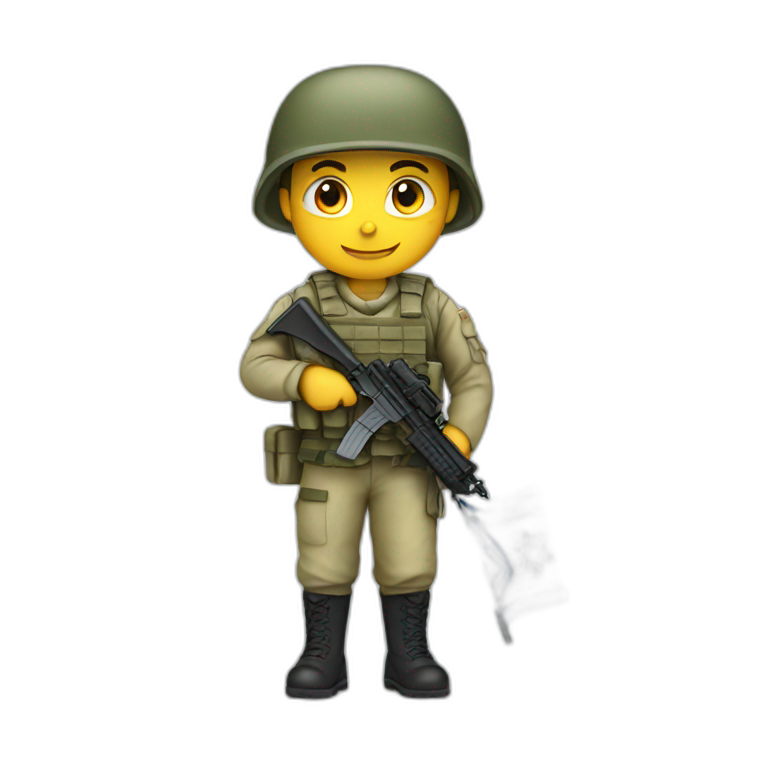 soldier with Israel flag emoji