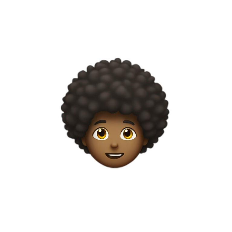 An Afro boy with a fallen afro emoji