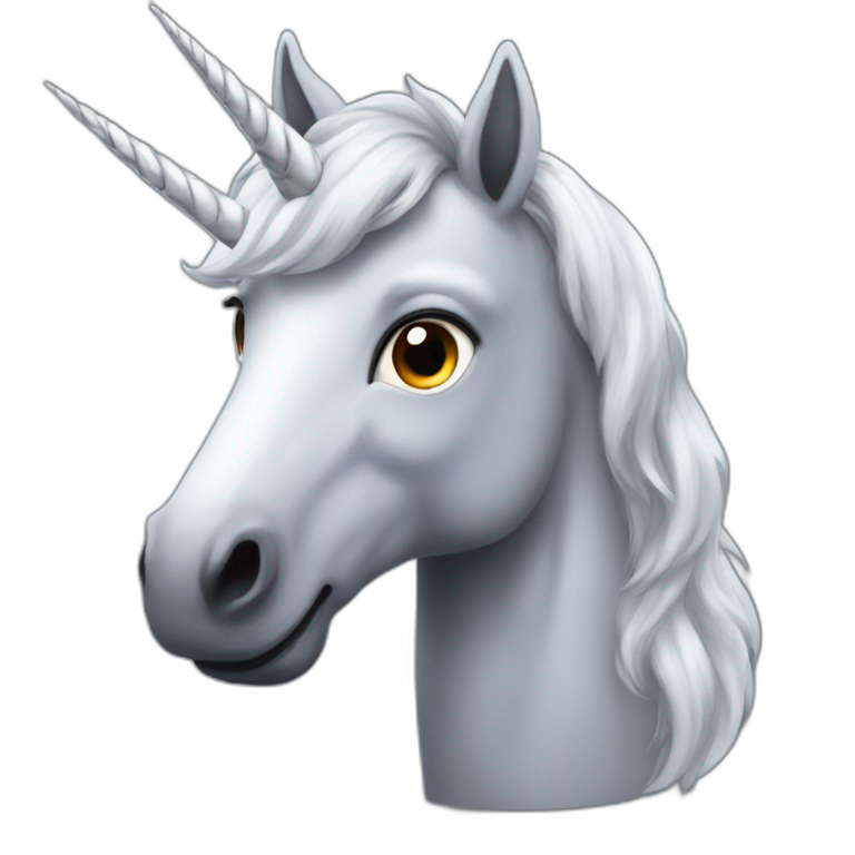 gray unicorn emoji