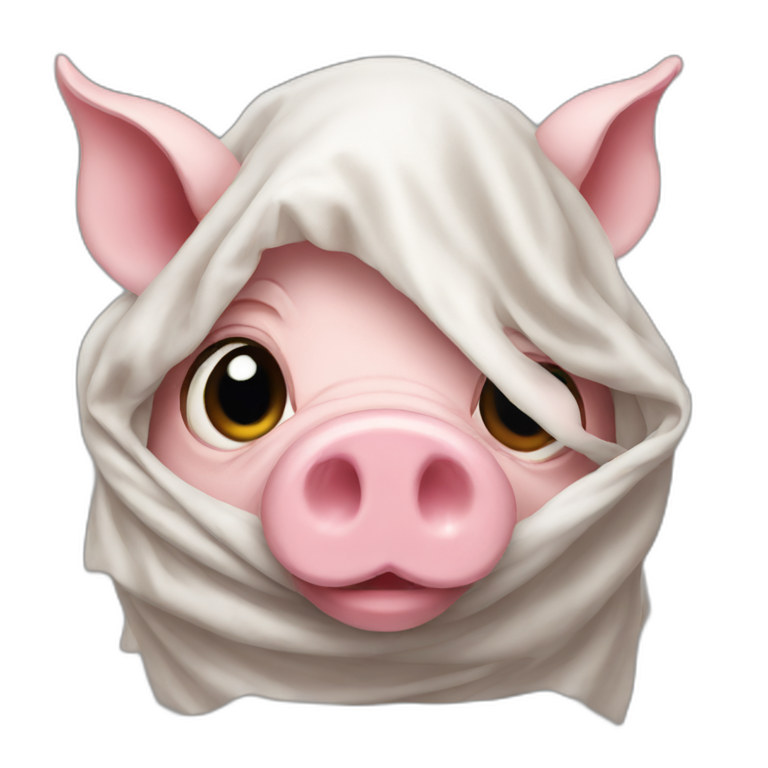 Veiled pig emoji