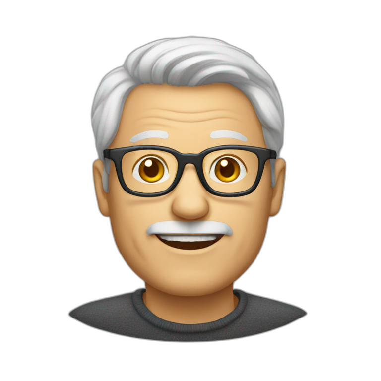 50 year old swedish man with glasses emoji