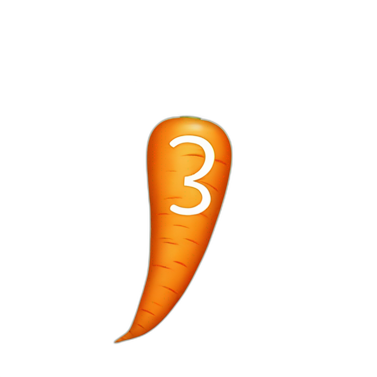 carrot shaped like the number 3 emoji