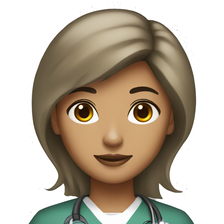 Light brown skin black hair surgeon female emoji
