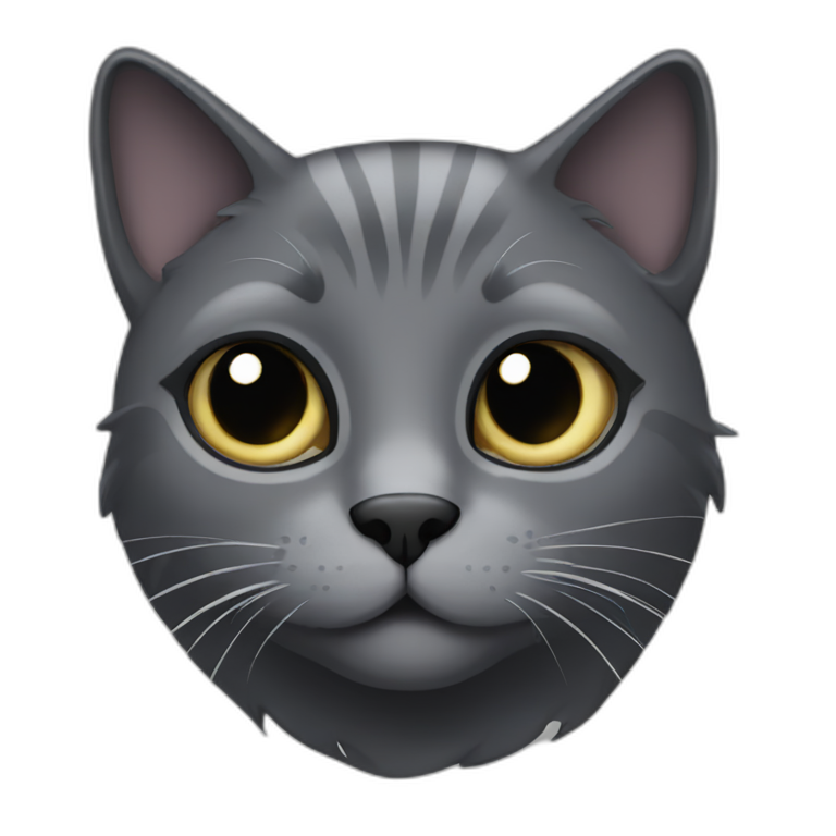 Grey and black cat emoji