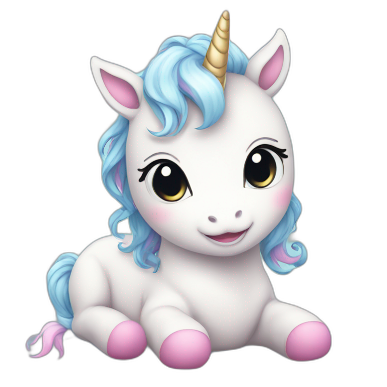 Cute anime baby unicorn emoji