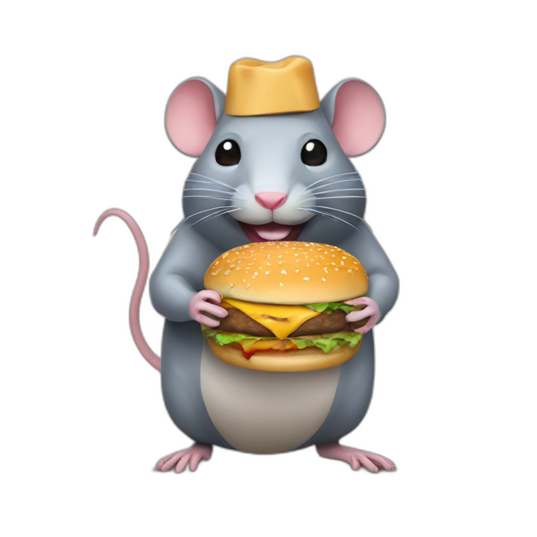 rat qui mange un burger emoji