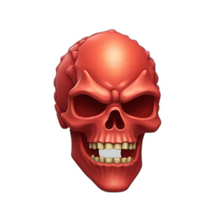head skull Red dragon epic pixel emoji