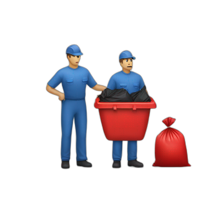 3 Man with red garbage bag in the bag danger logo emoji