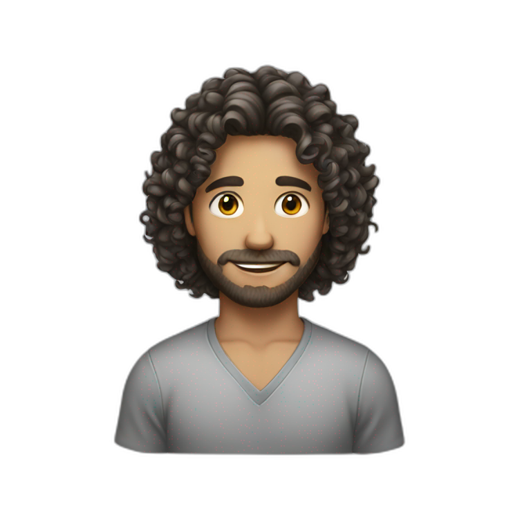 curly long hair male emoji