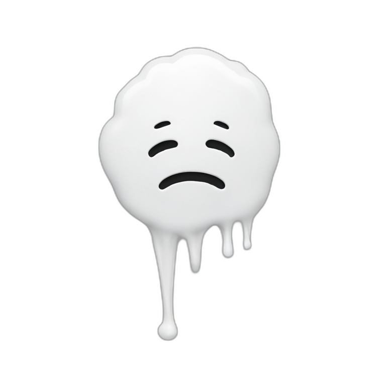 white glue splashed across screen emoji