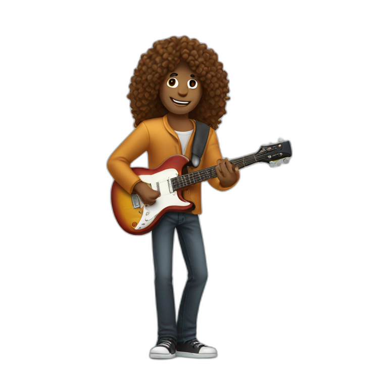 Long-curly-hair-man-with-guitar emoji