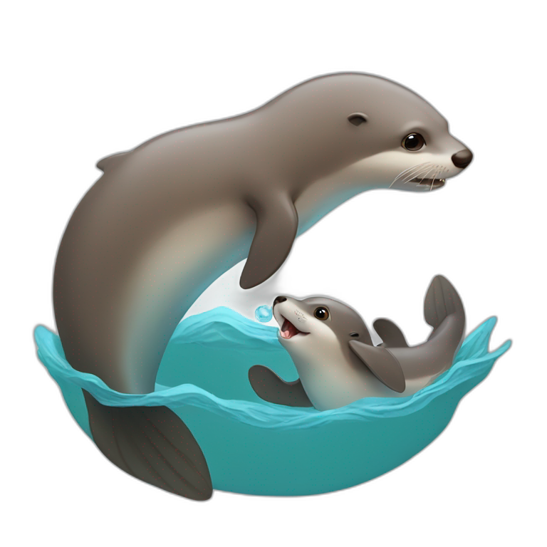 Loutre avec dophin emoji