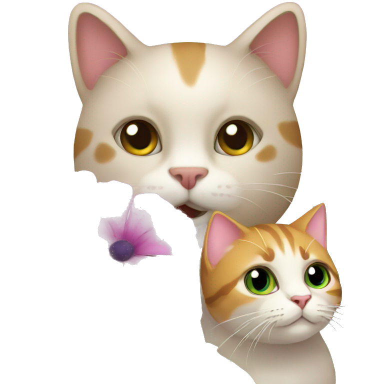 flowers and cat cat emoji