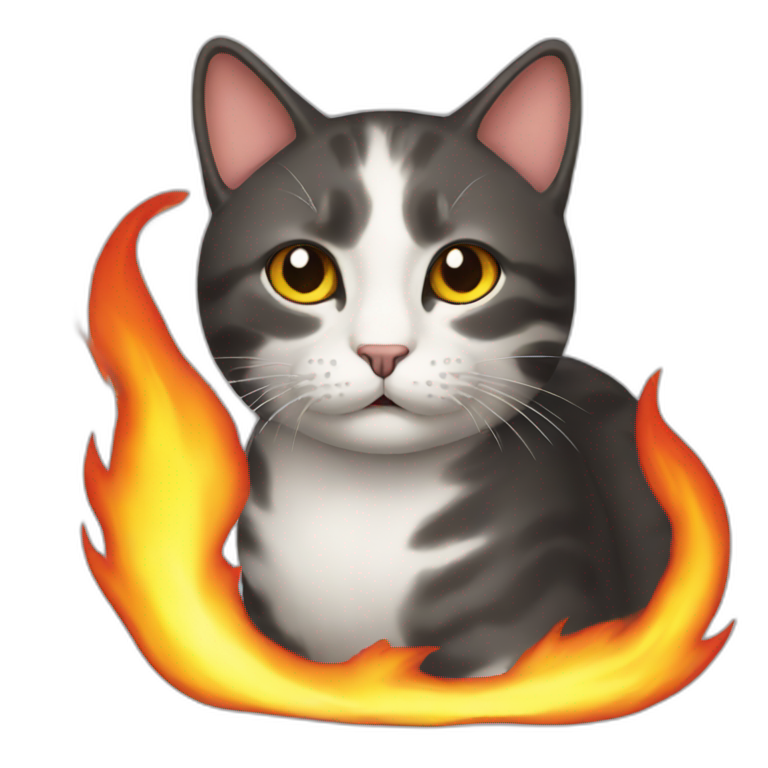 cat-fire emoji