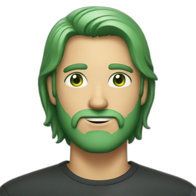 A guy with green eyes and a light beard emoji