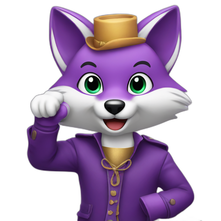 purple fox making a clink emoji