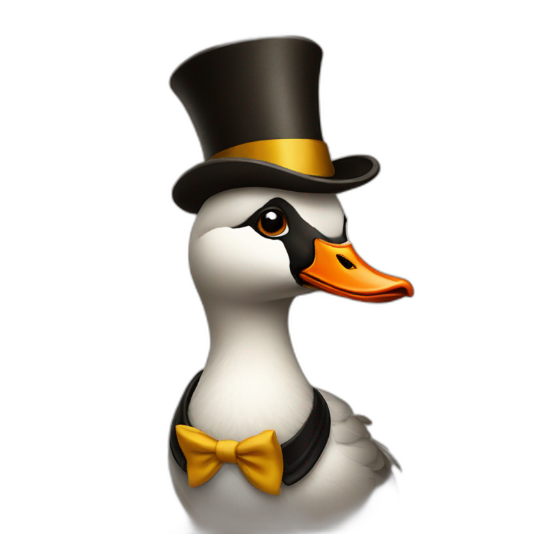 Goose with a tophat emoji