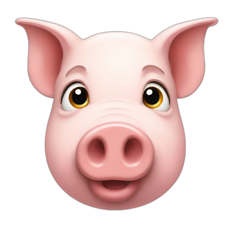pig looking back emoji
