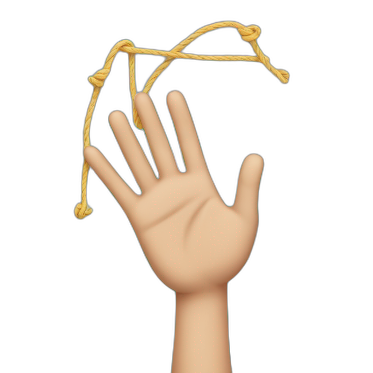 Hand with puppet strings emoji