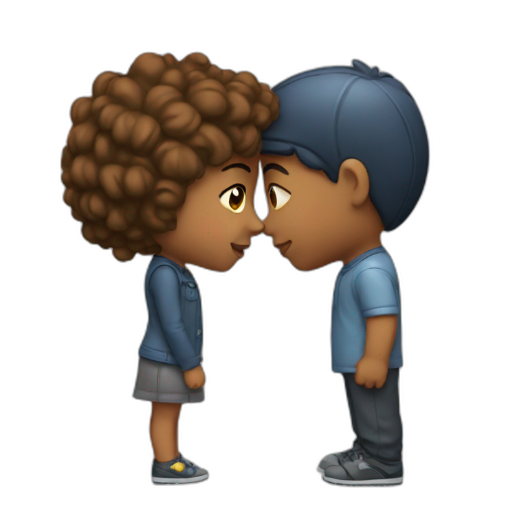 Girl with boy kissing  emoji