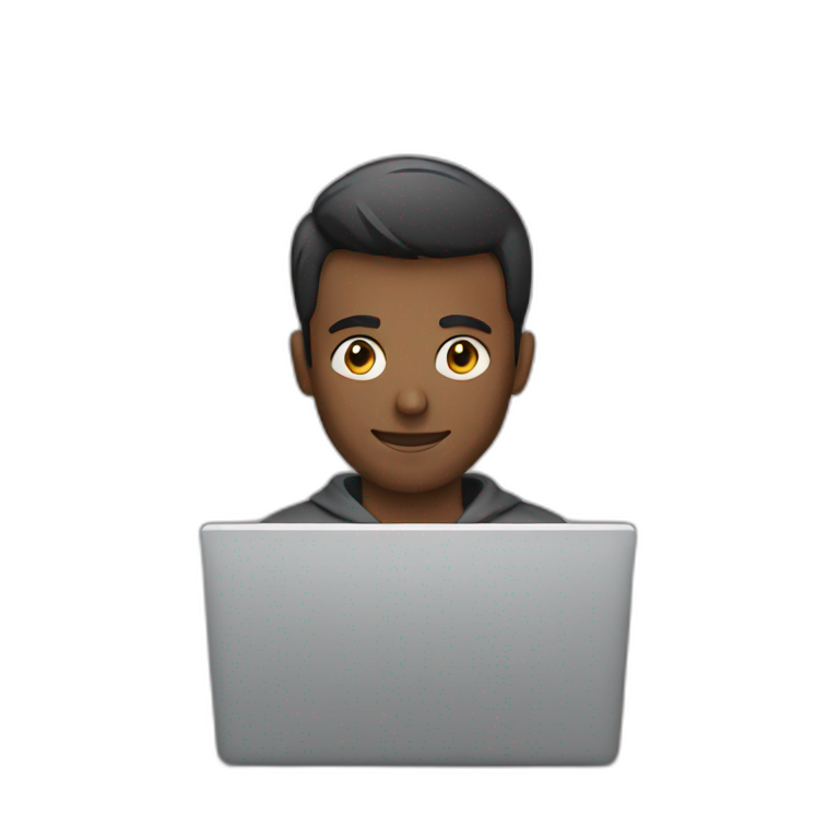 Man using laptop emoji