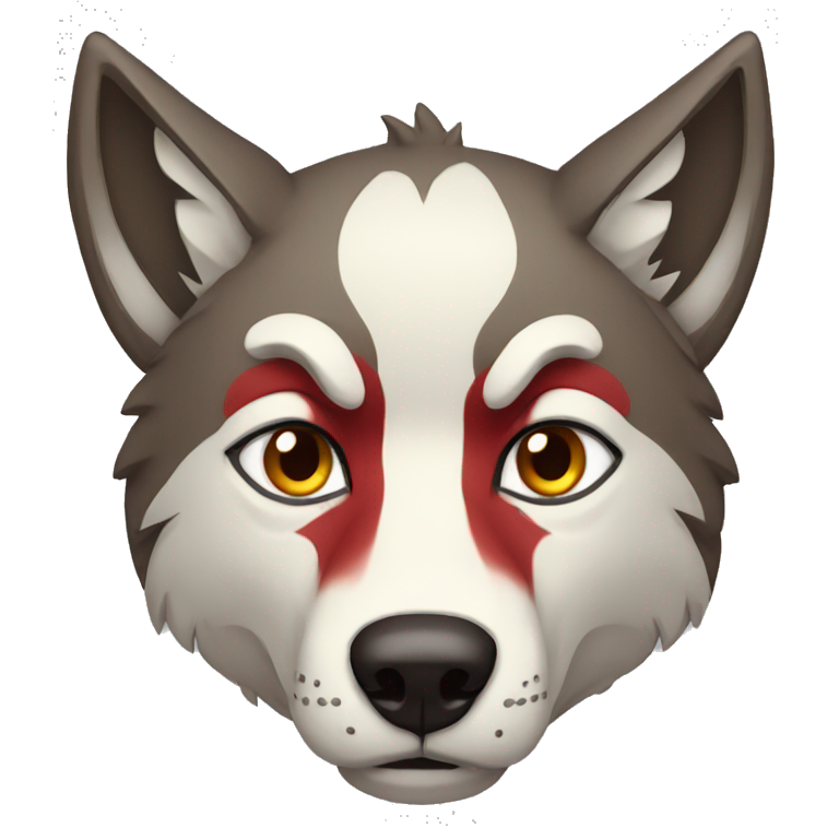 Red unamused wolf emoji