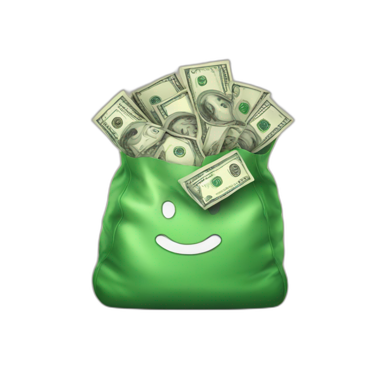   bag with dollar bills emoji
