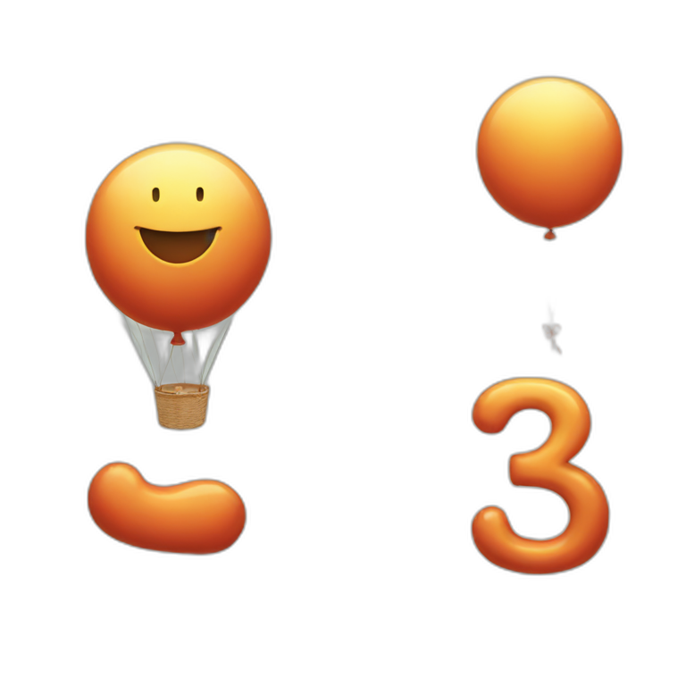 number 3 as a ballon emoji