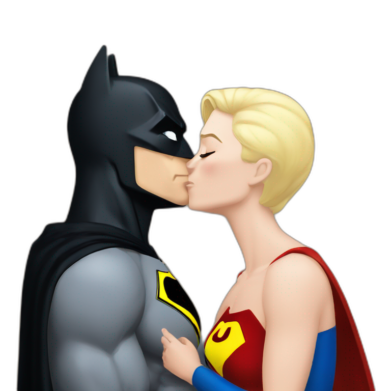 superman kissing batman emoji