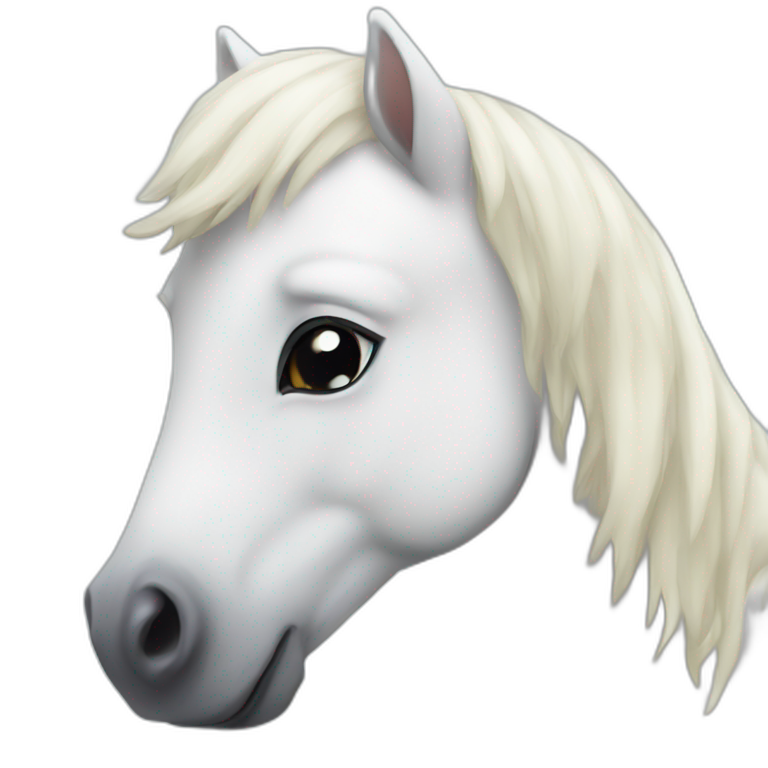 Cute white pony emoji