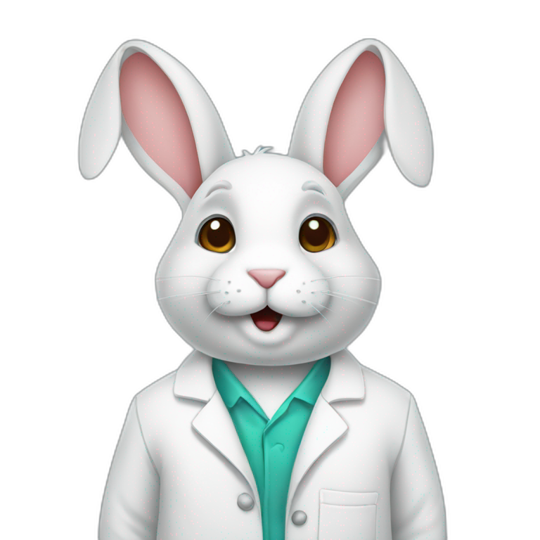 Rabbit in a lab coat emoji