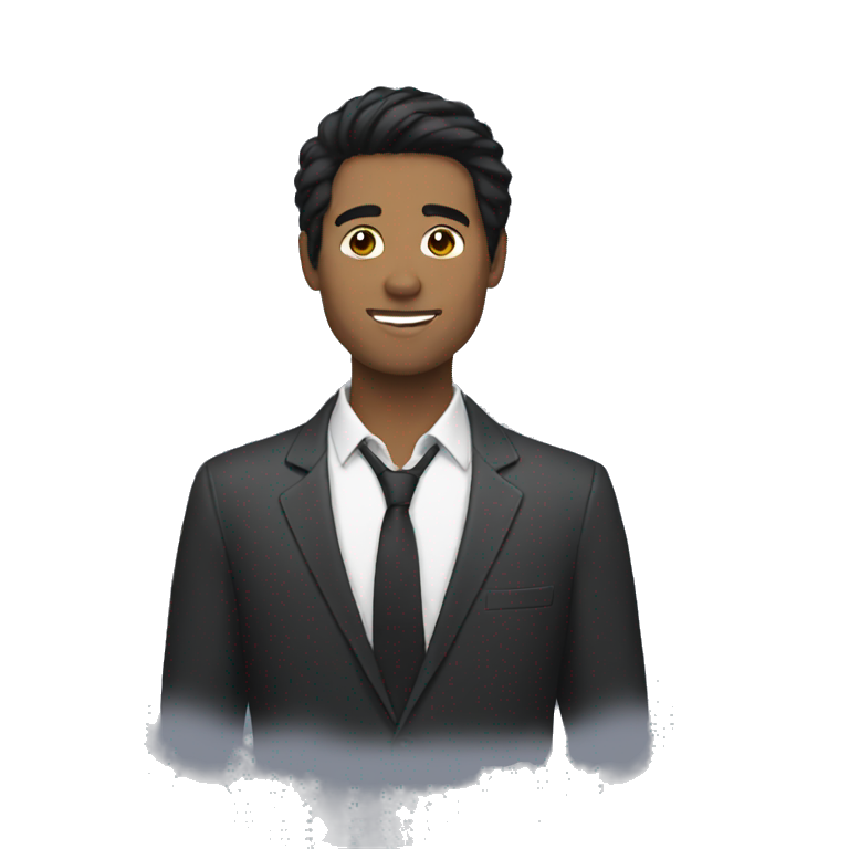 black hair male portrait profile emoji